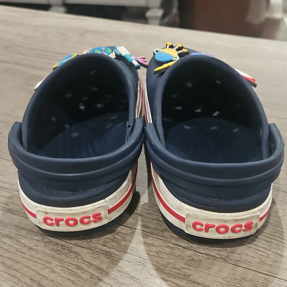 Kids Navy Clogs with Fun Space Charms